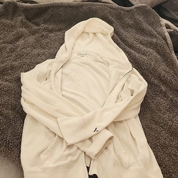 Mens American Eagle White Sweater with hoodie